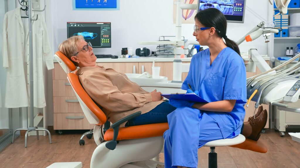 Nurse explaining medical procedure to a patient